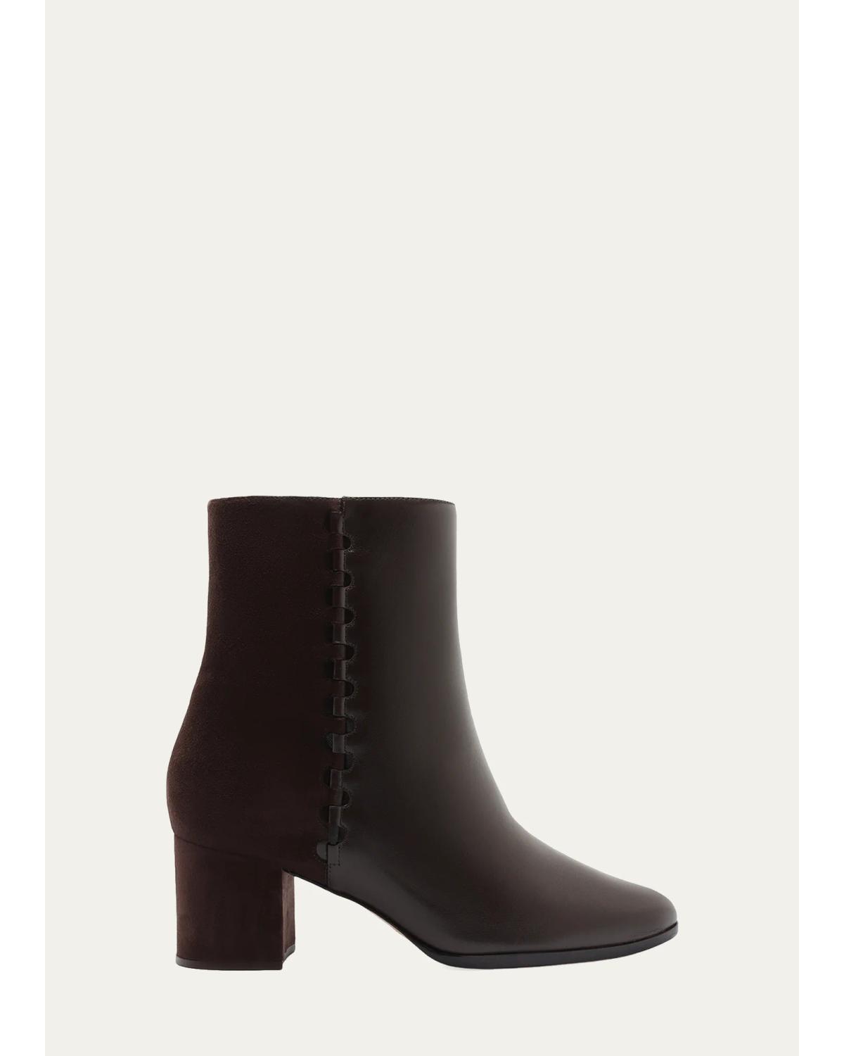 60Mm Jesse Mixed Leather Booties