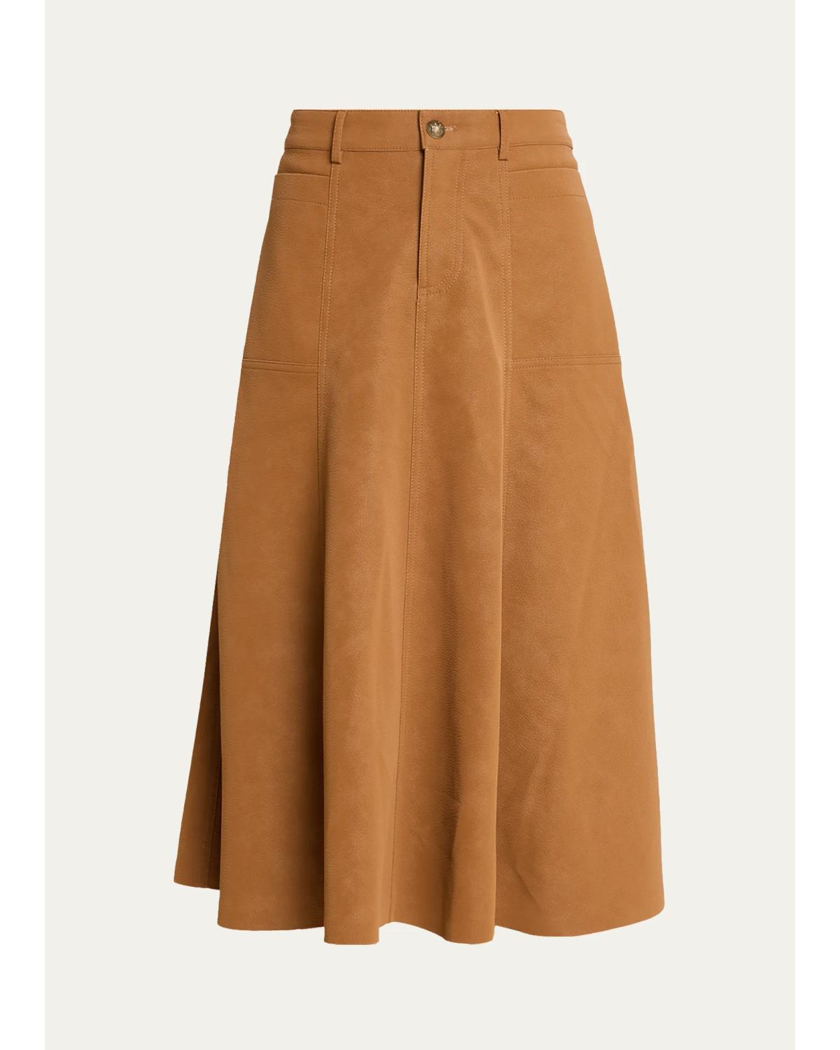 Connor Leather A-Line Midi