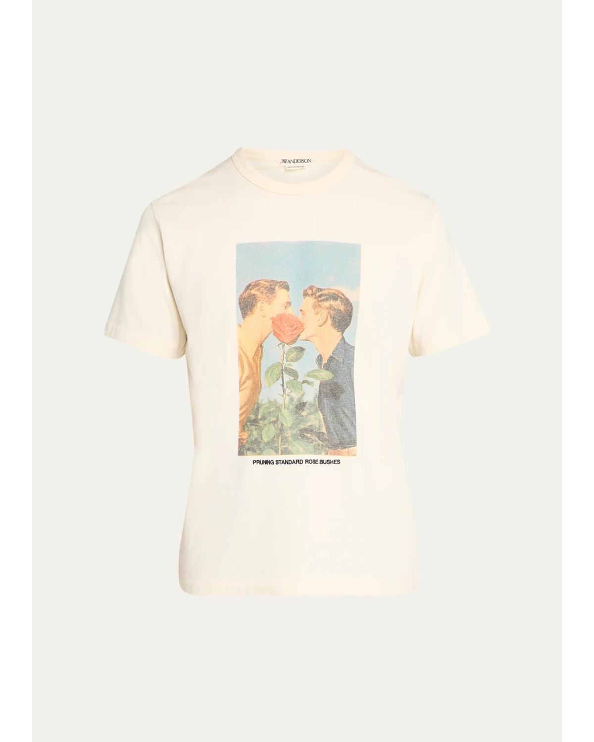 Men'S Kissing Graphic Cotton T-Shirt