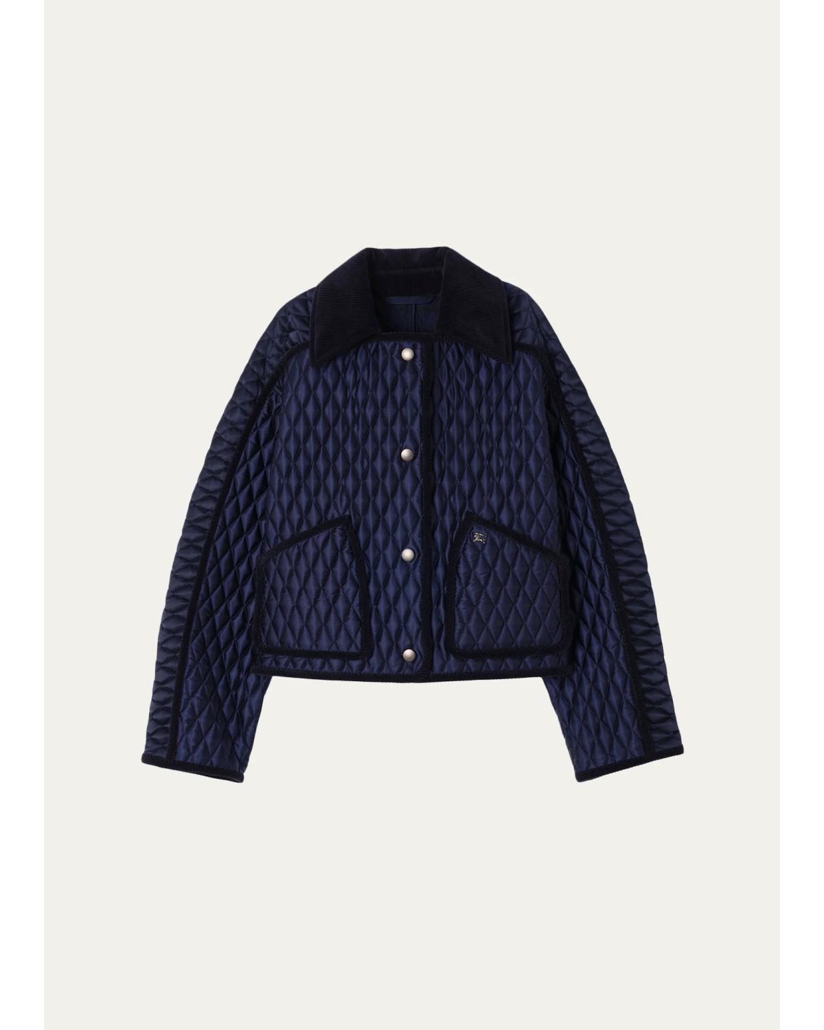 Floriston Corduroy-Trim Quilted Barn Jacket