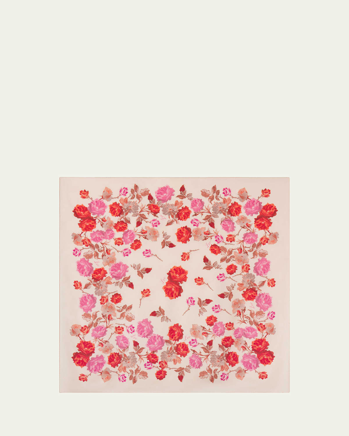 Frame X Alexandra Leclerc The Lucky Silk Scarf In Light Pink