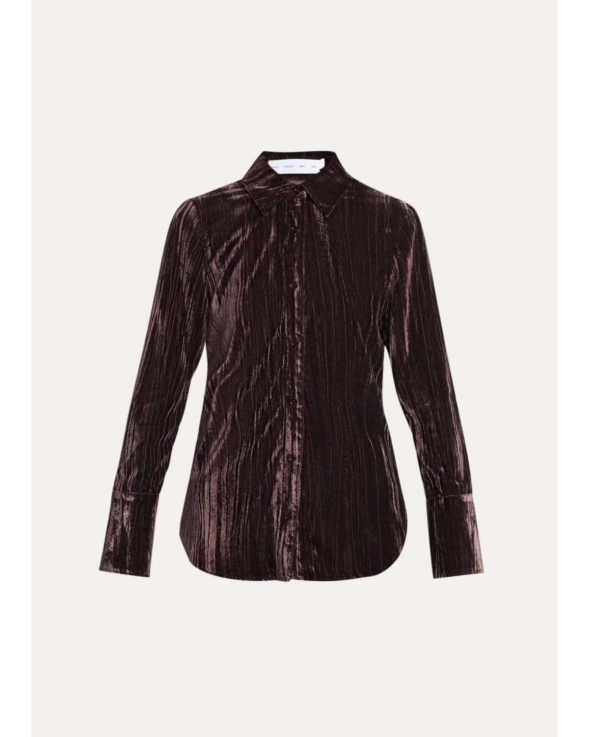 Madi Crinkled Button-Front Top
