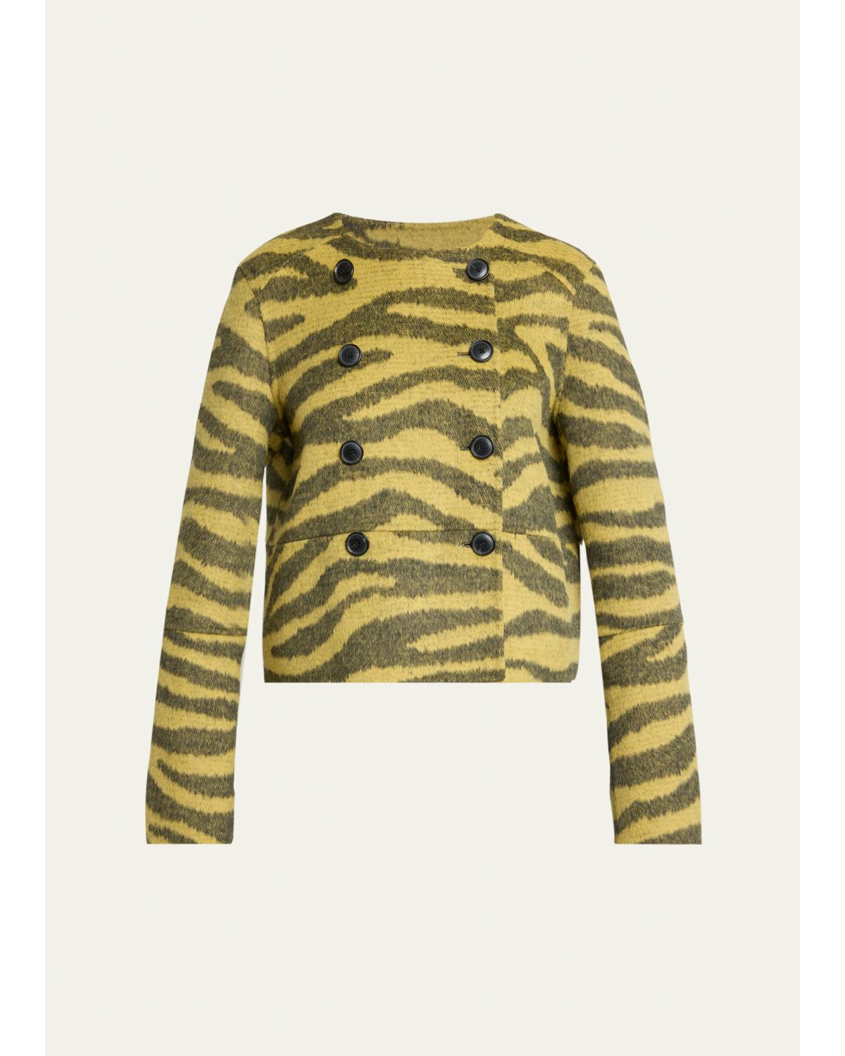 Courtney Zebra Wool-Cashmere Jacket