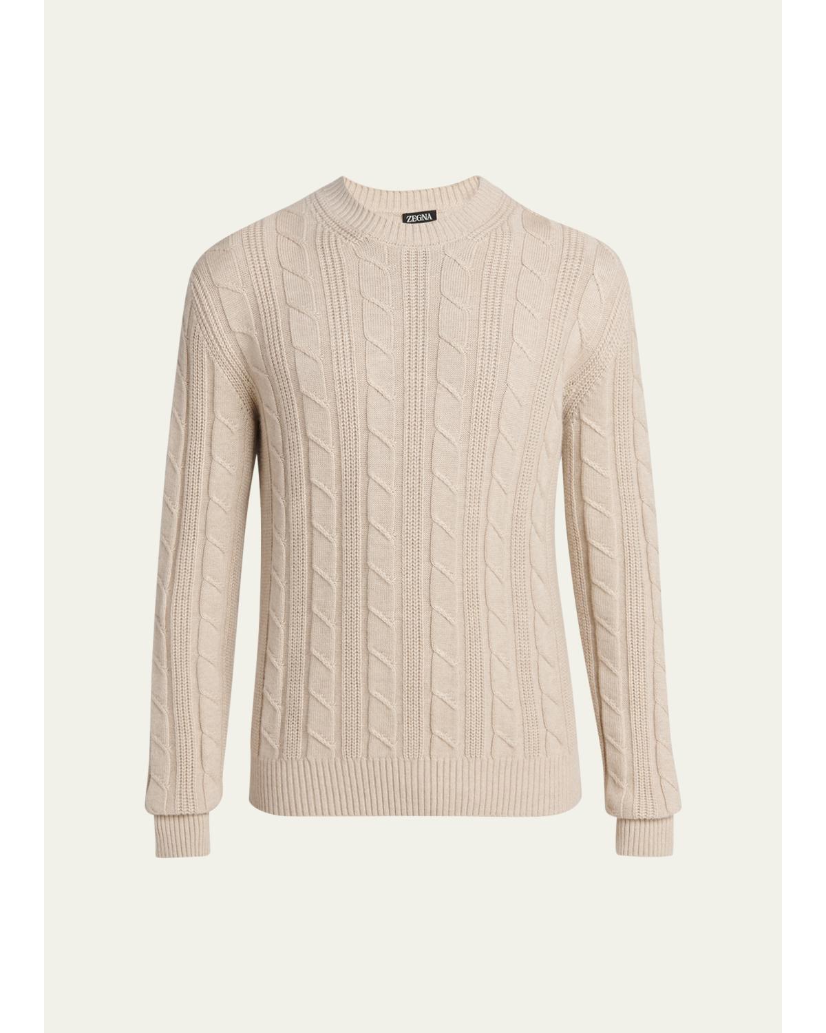 Men'S 7Gg Oasi Cashmere Cable Crewneck Sweater