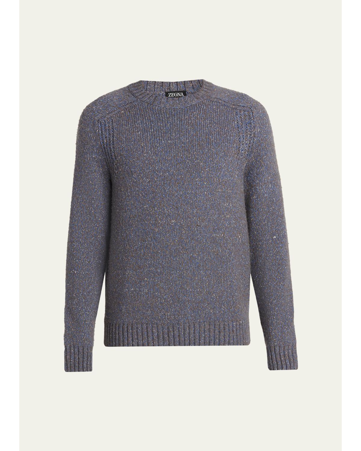 Men'S Cashmere And Wool Melange Crewneck Sweater