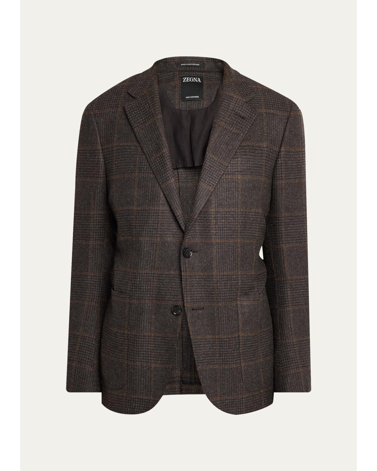 Men'S Oasi Cashmere Plaid Single-Breasted Sport Coat