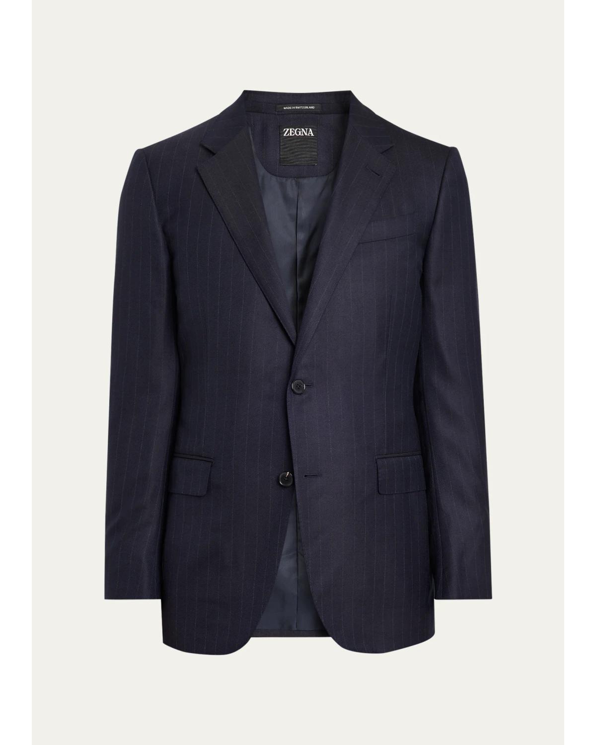 Men'S Wool Fine Stripe Single-Breasted Sport Coat