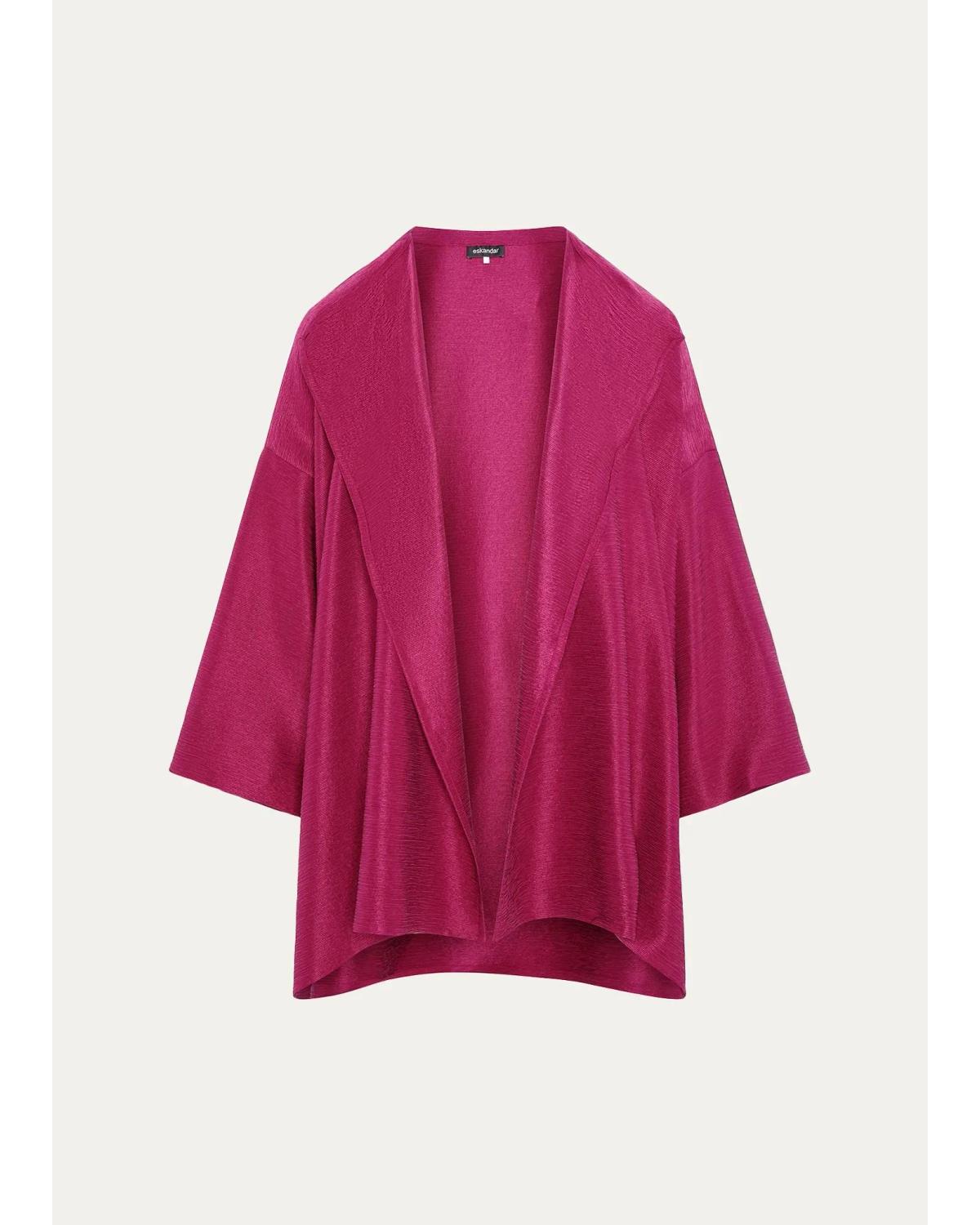 Eskandar Dps Jacket Coat - Mid Plus Length In Magenta