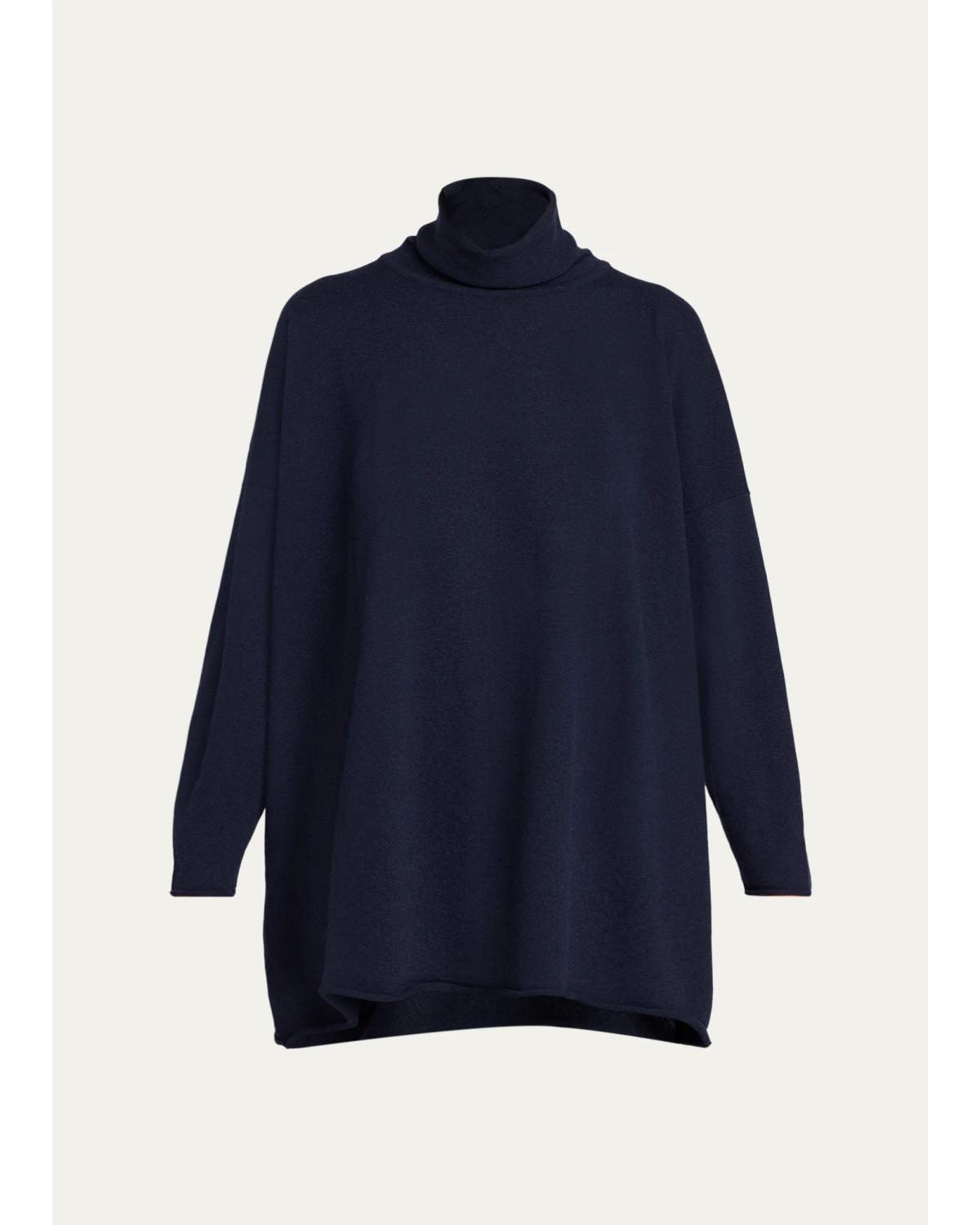 Cashmere A-Line Scrunch Neck Sweater