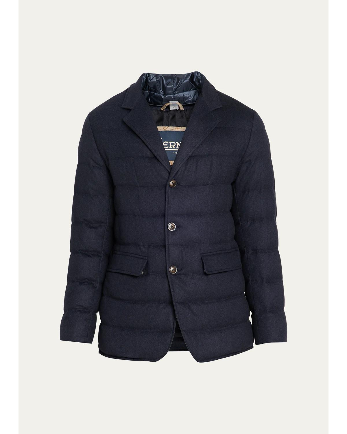 Men'S Cashmere-Blend Quilted Blazer Jacket