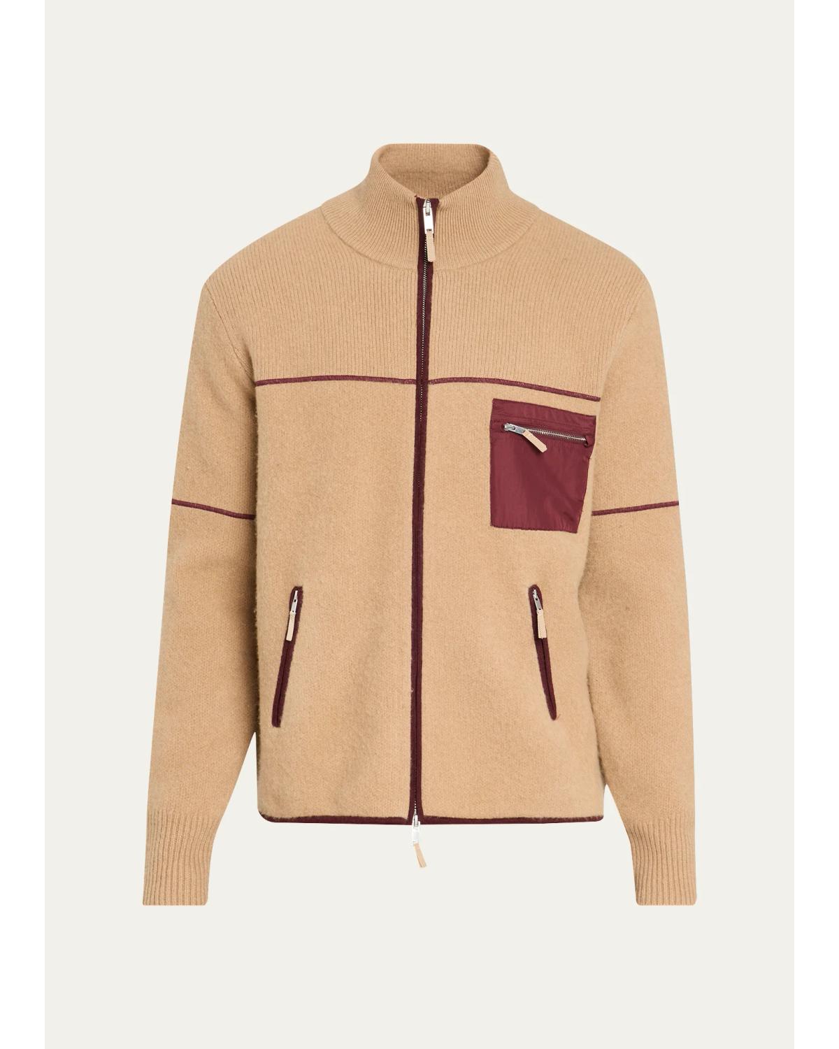 Louis Felted Wool-Cashmere Zip-Front Jacket