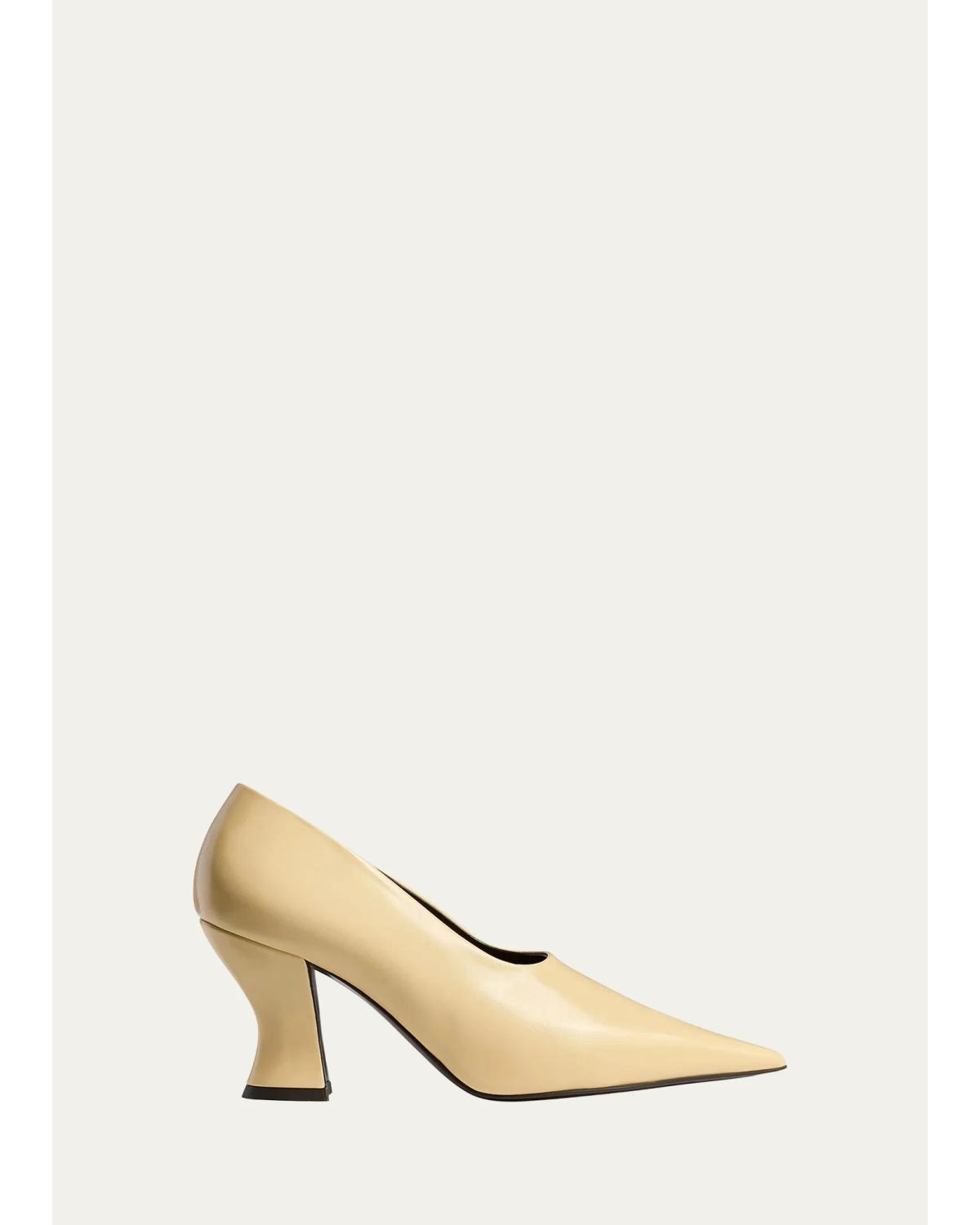 Colleen 75Mm Glazed Leather Khaite Pumps