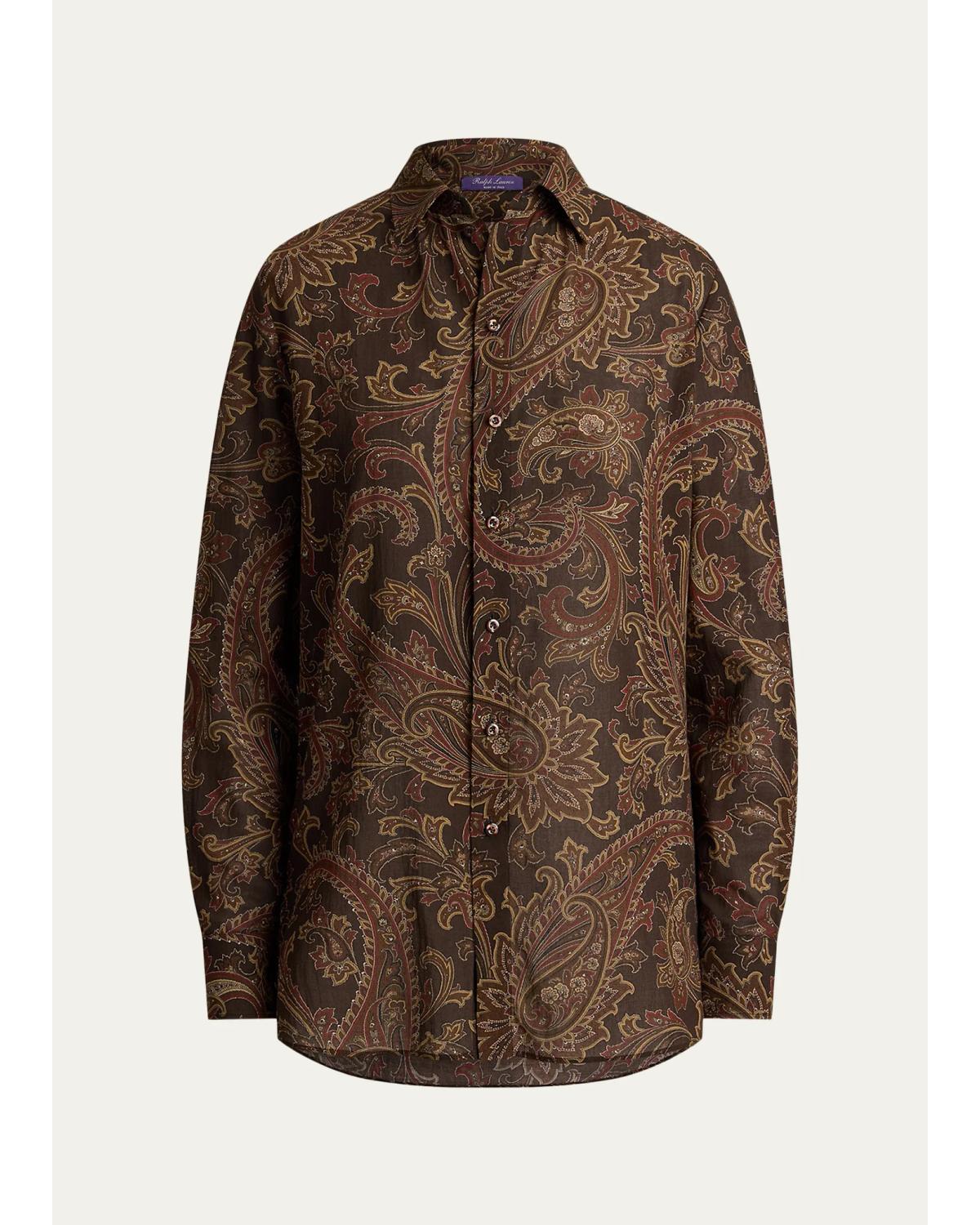 Trayna Paisley Cotton Voile Shirt