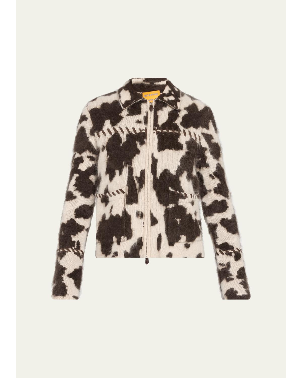 Grizzly Cowhide-Print Cashmere Jacket
