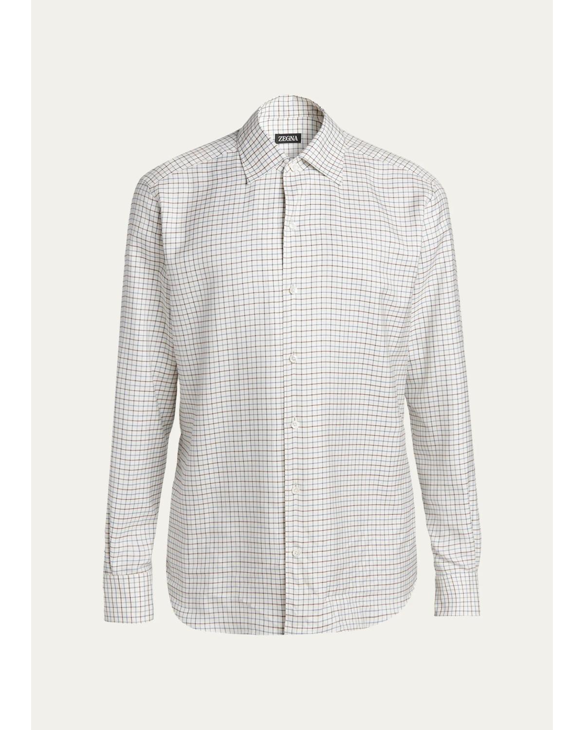 Men'S Silk Grid Check Sport Shirt