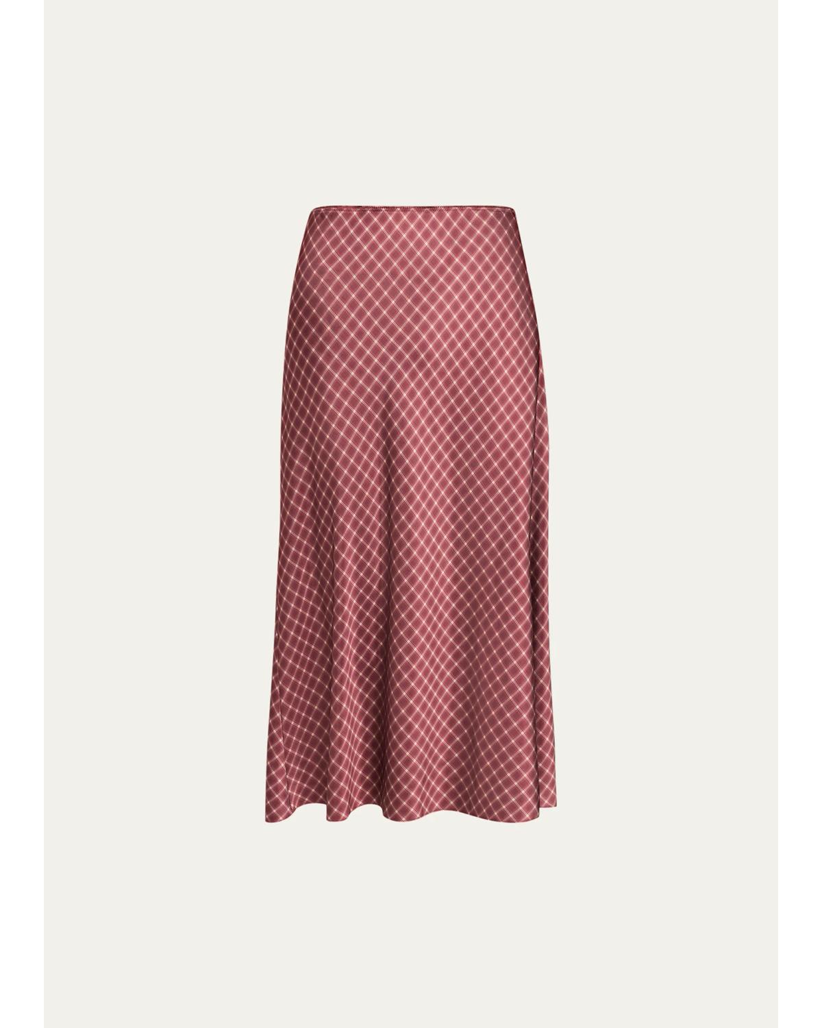 Ombrê Plaid Slip Skirt