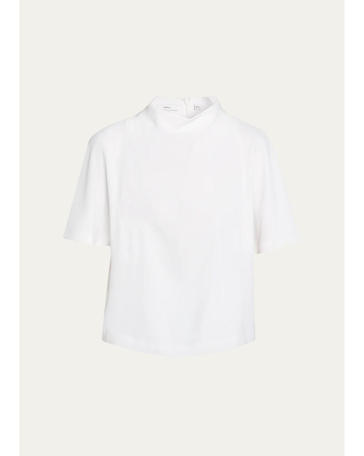 Draped Funnel Neck Top