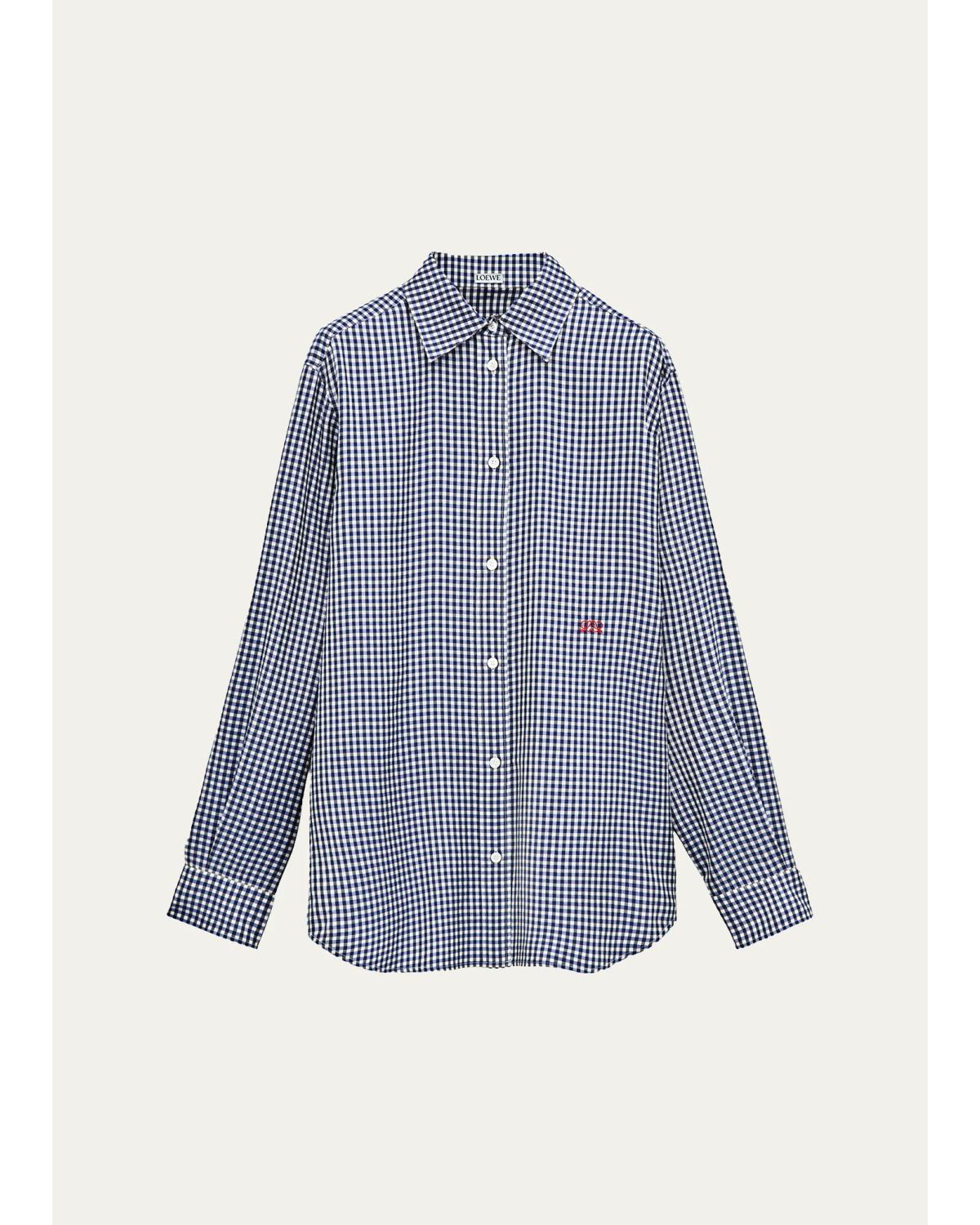 Gingham Button-Front Shirt