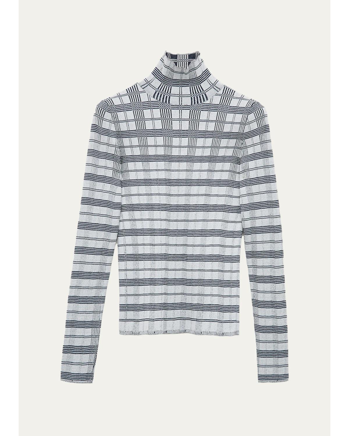 Printed Turtleneck Top
