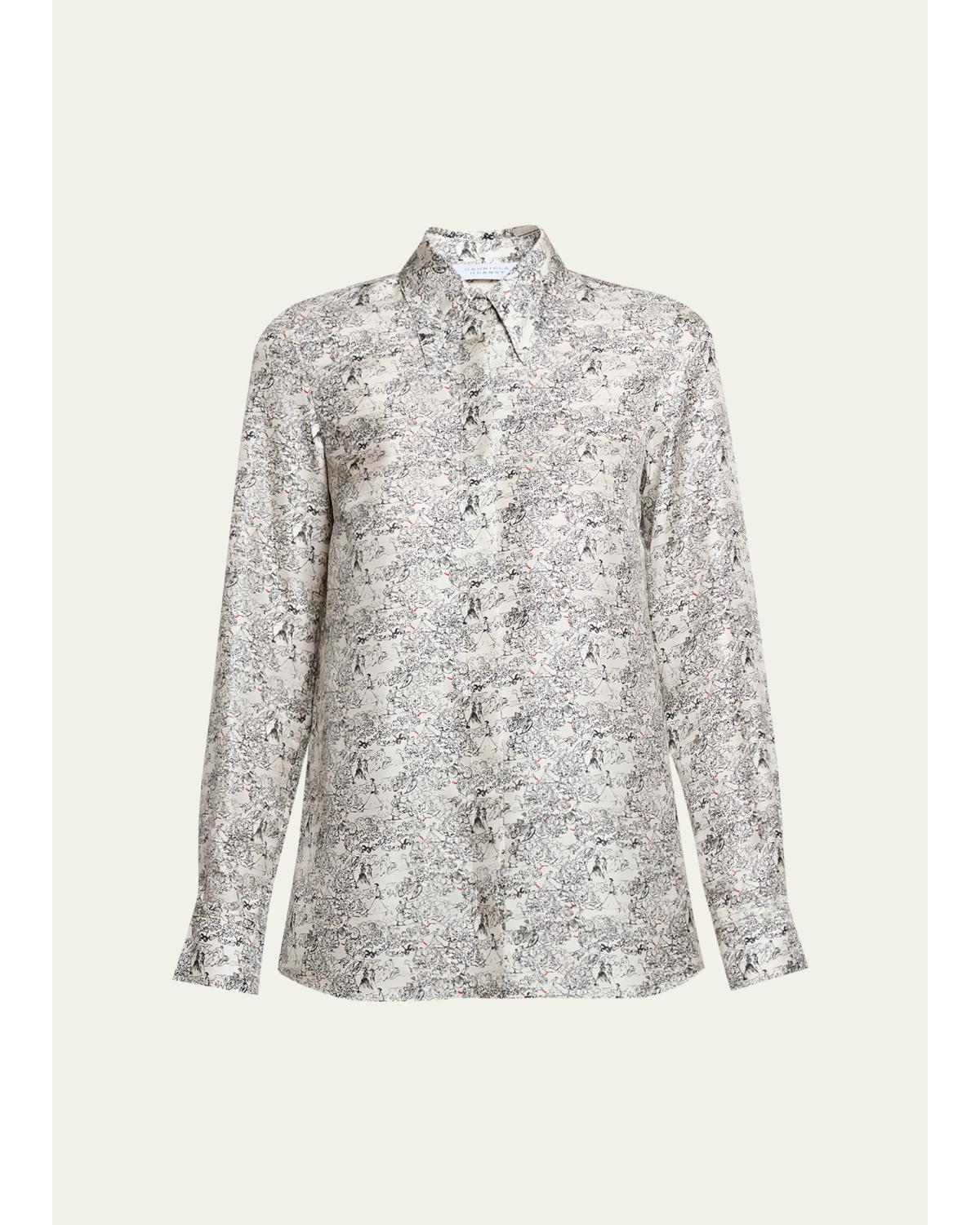Cruz Printed Silk Twill Button-Down Shirt