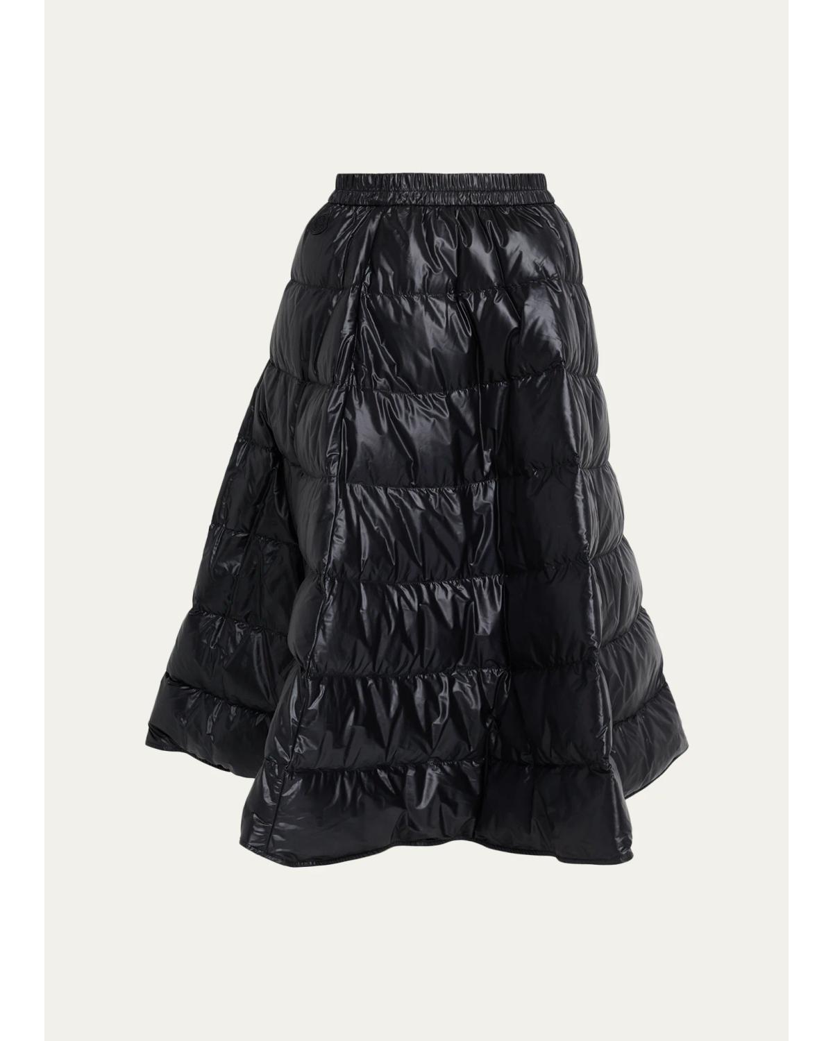 Nylon A-Line Puffer Skirt