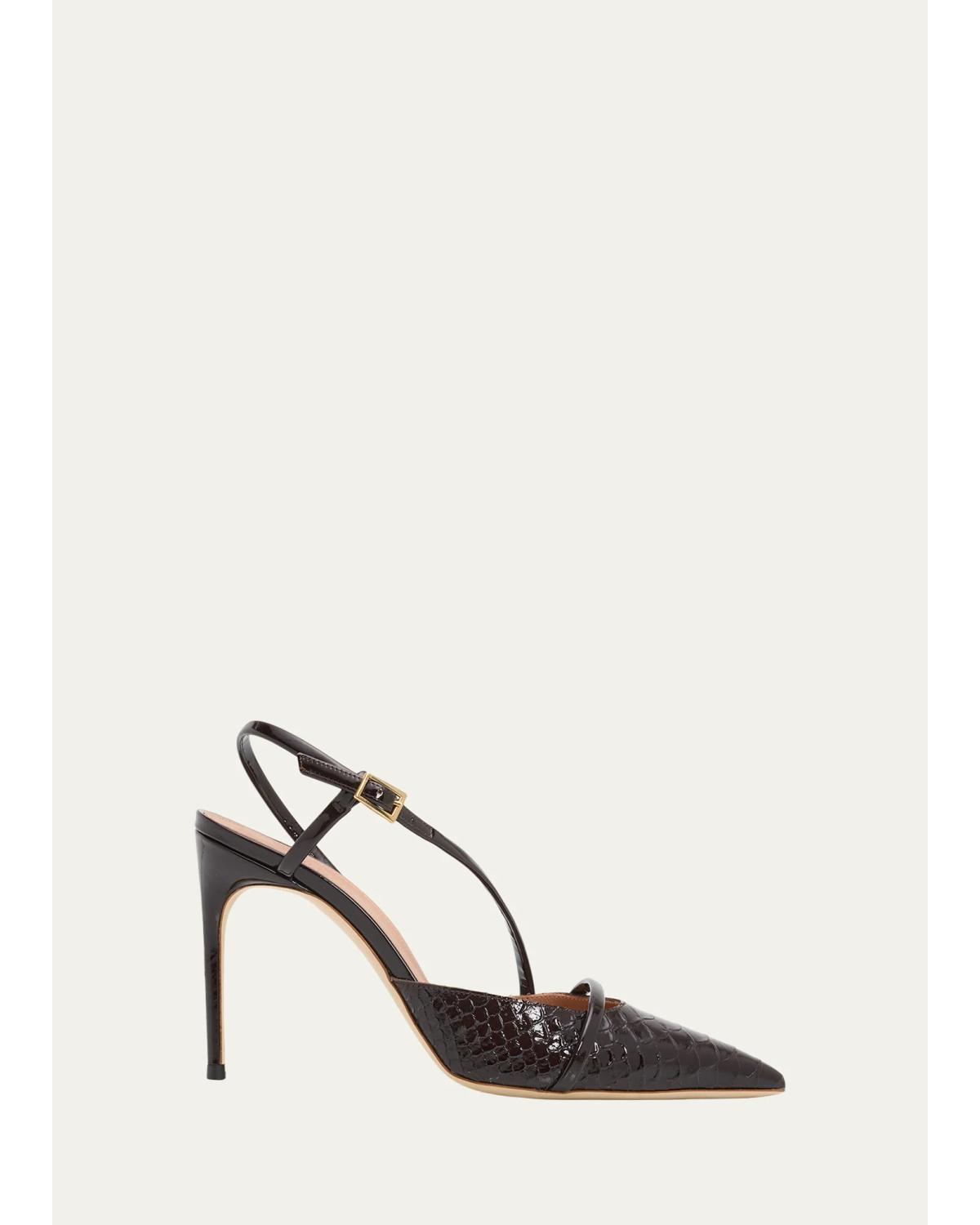 90Mm Valeria Snake-Embossed Pumps