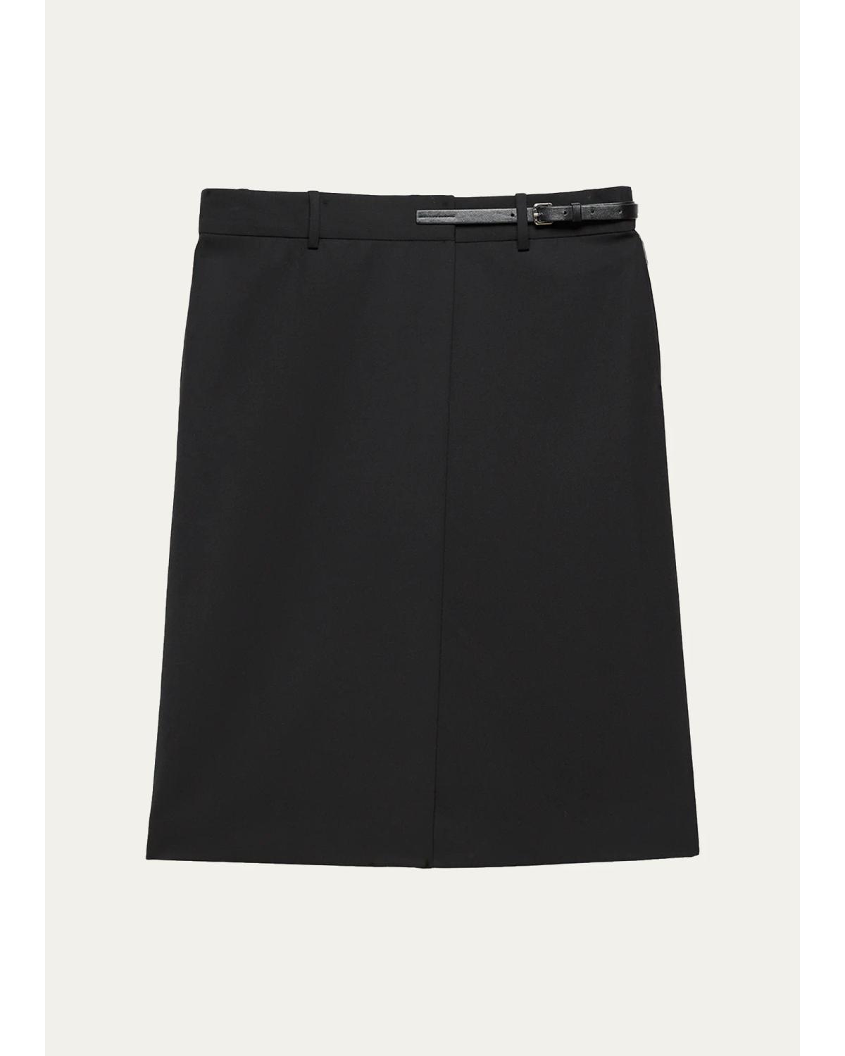 Belted Asymmetric Skirt
