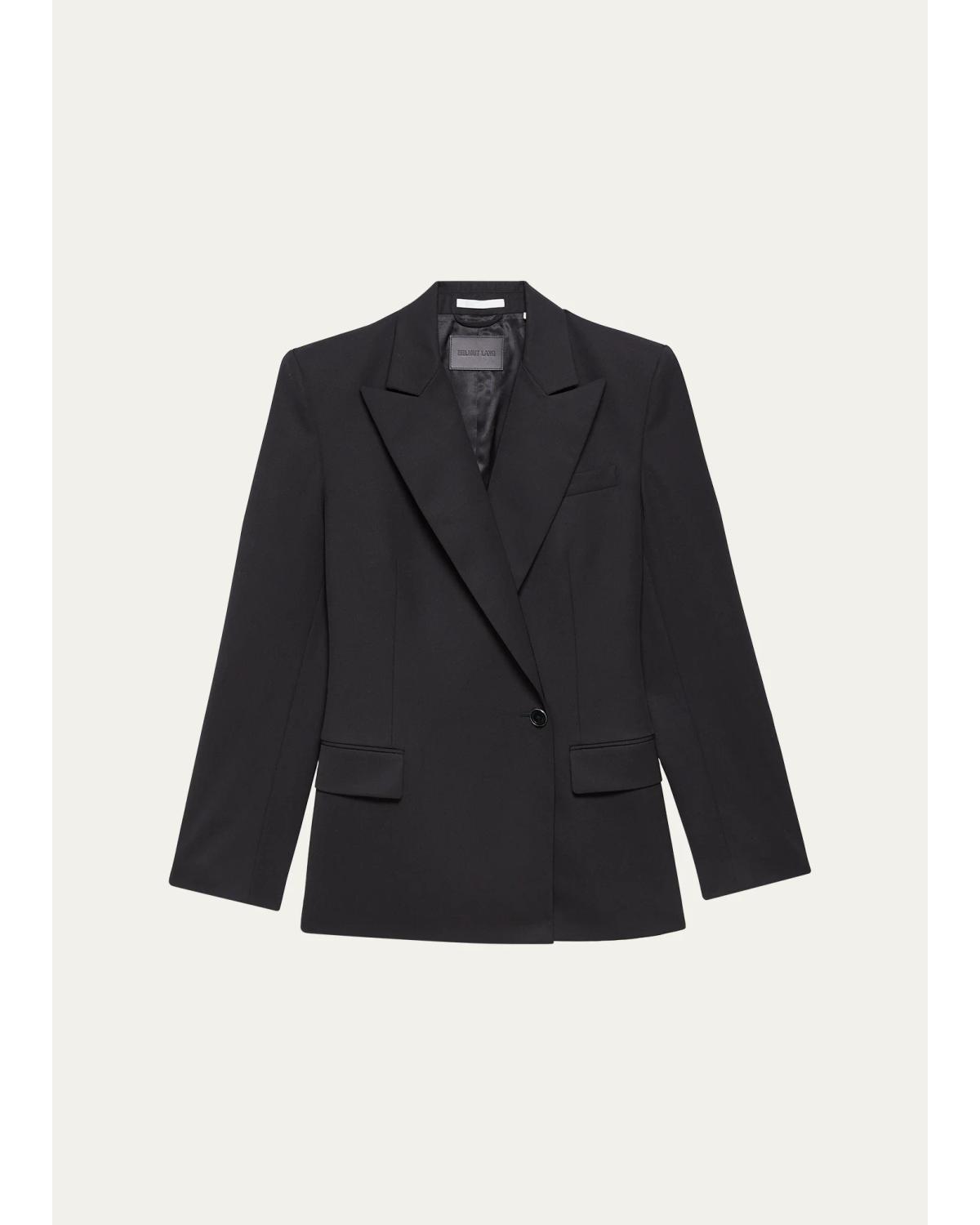 Helmut Lang Wool Gabardine Blazer In Black