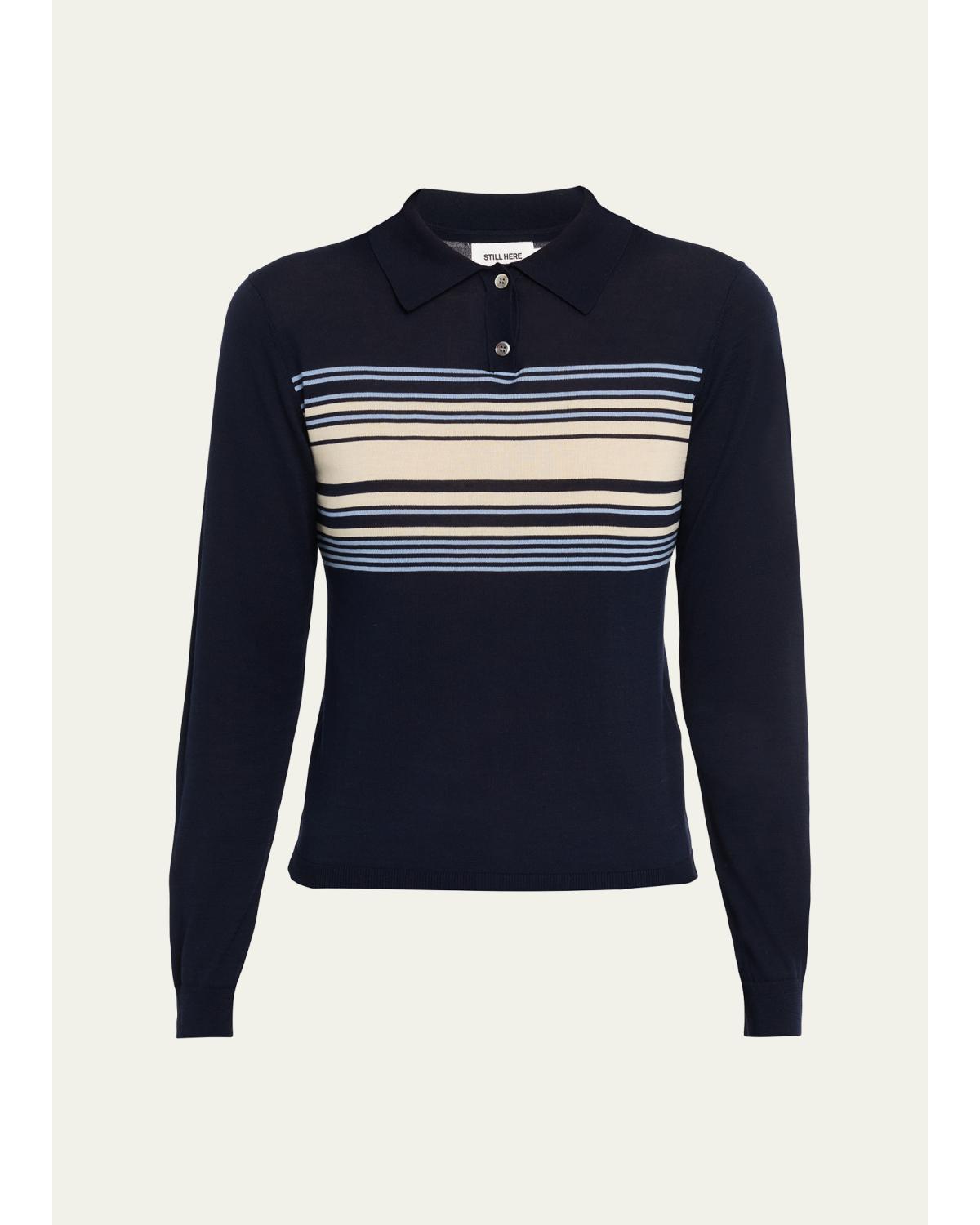 Striped Polo Sweater