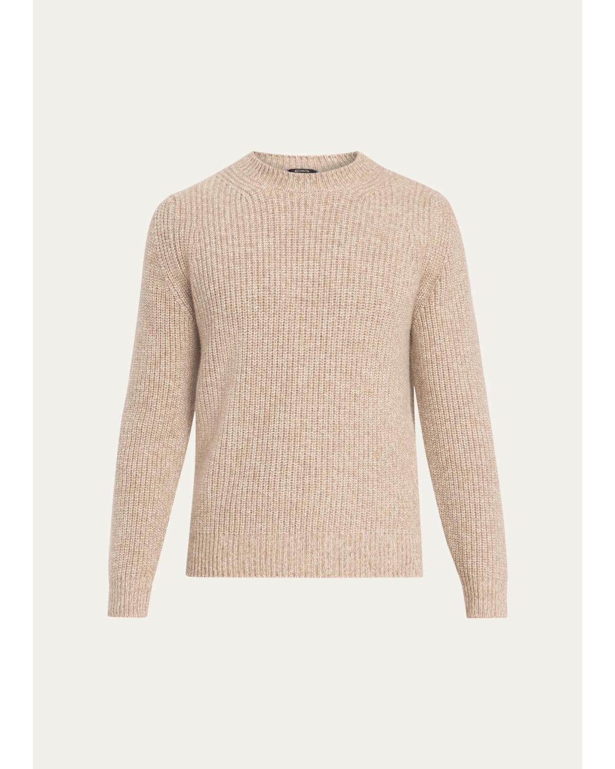 Men'S Cashmere Rib-Knit Crewneck Sweater