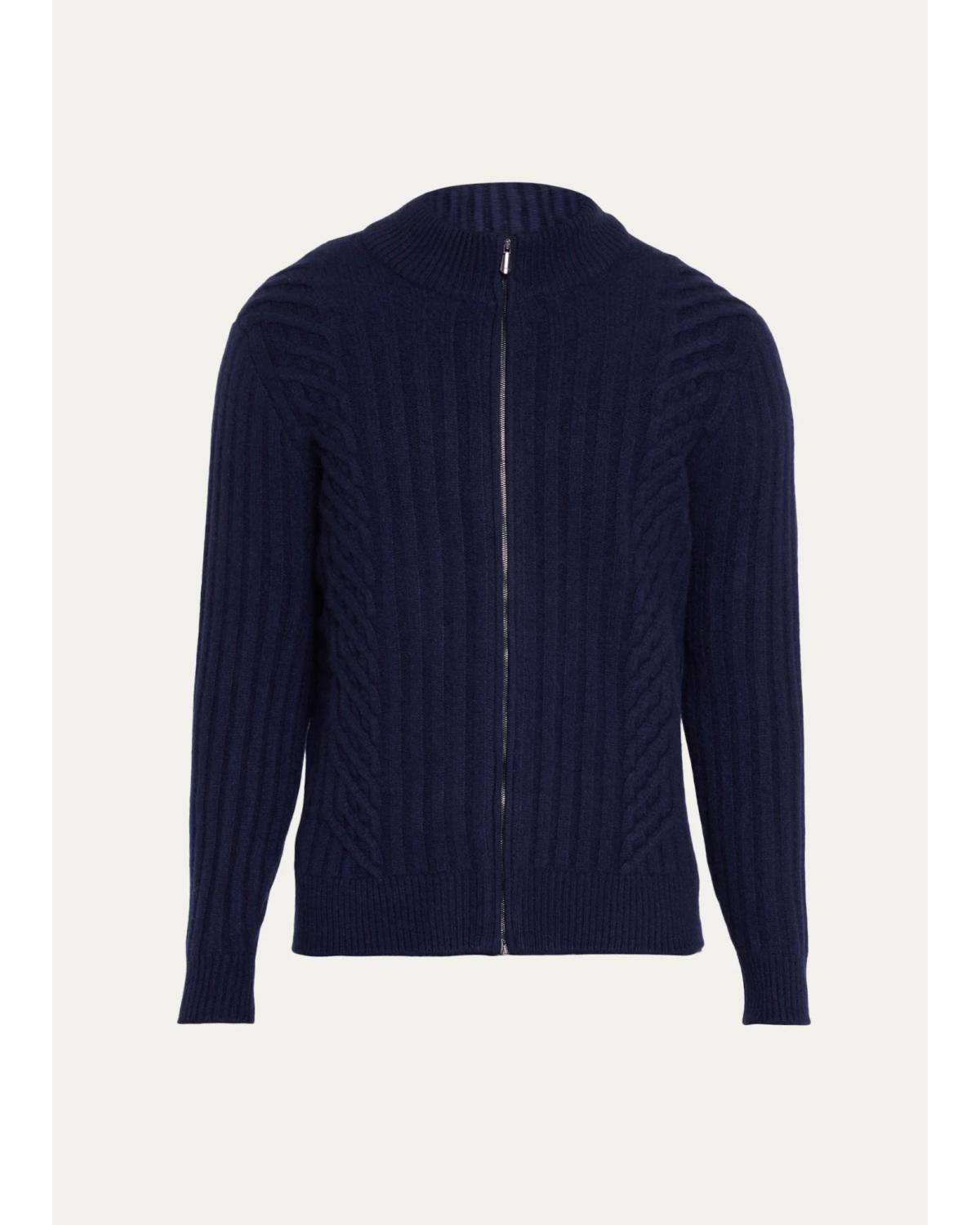 Men'S Rib-Knit Cashmere Jacket