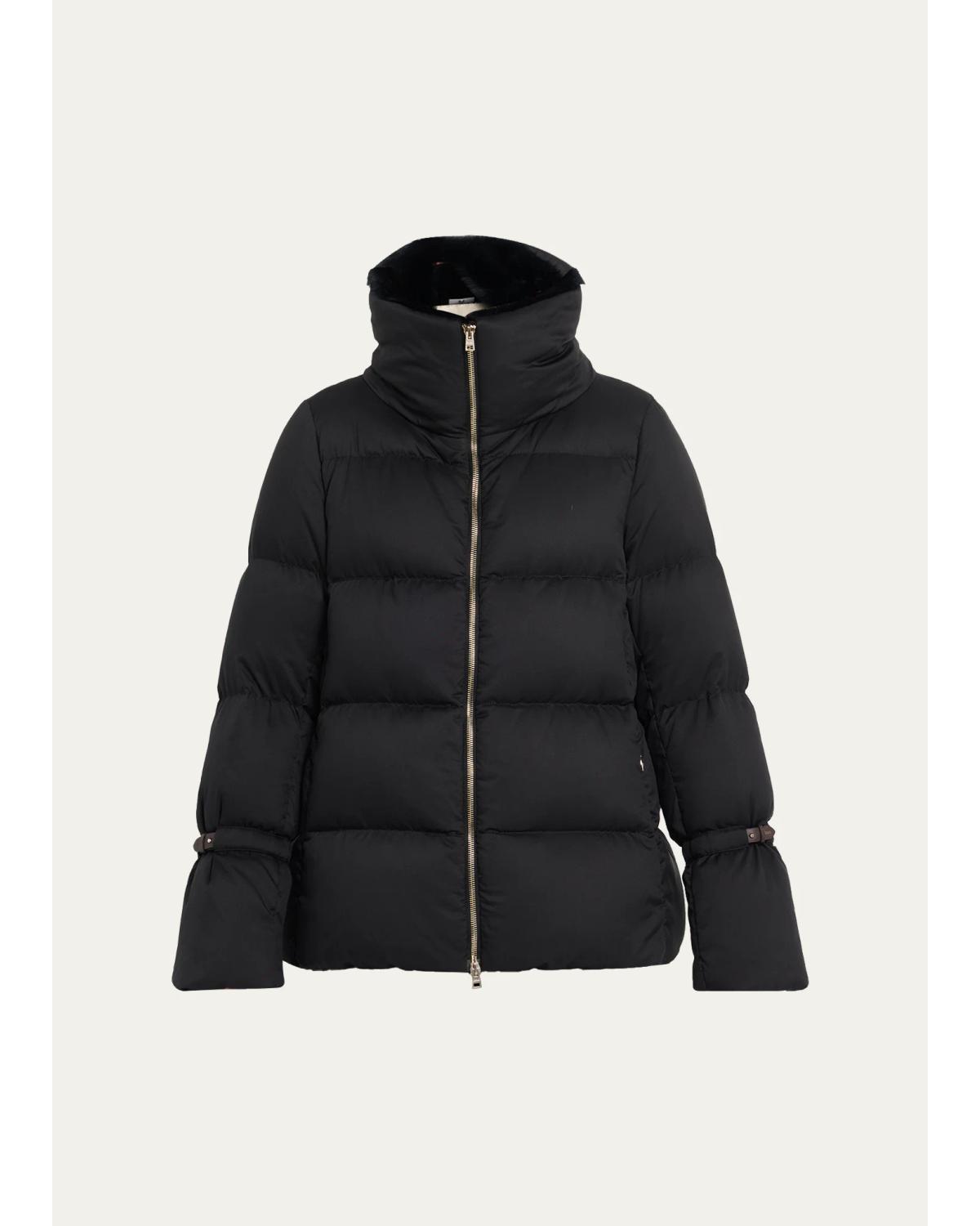 Quilted Faux Fur-Collar Puffer Jacket