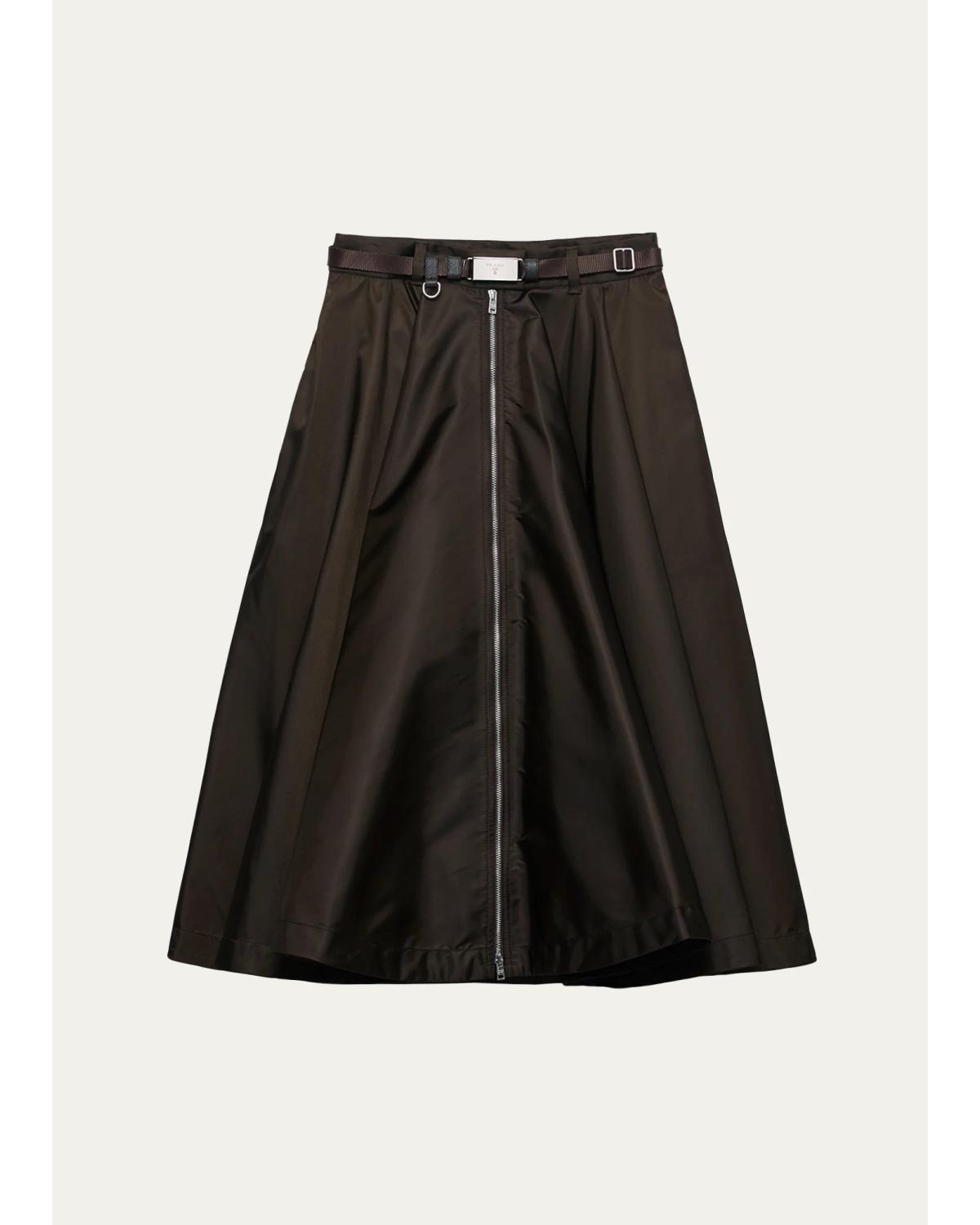 Belted A-Line Skirt