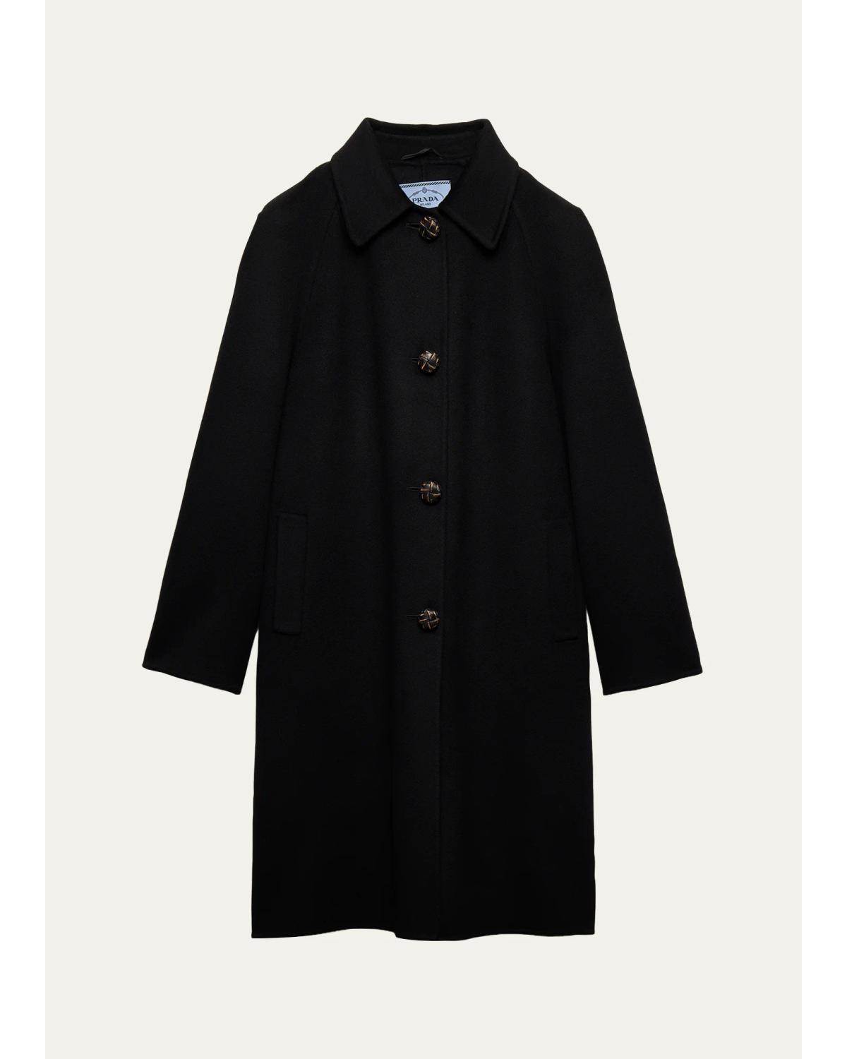 Prada Cashmere-wool Coat In Nero