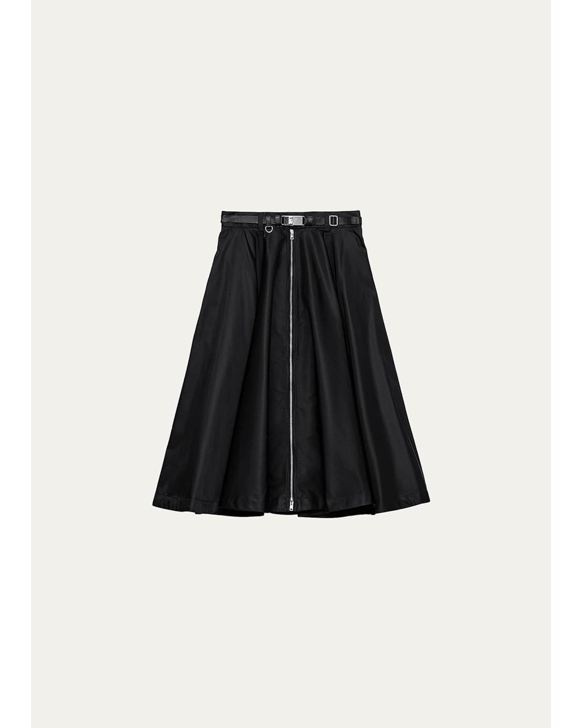 Belted A-Line Skirt