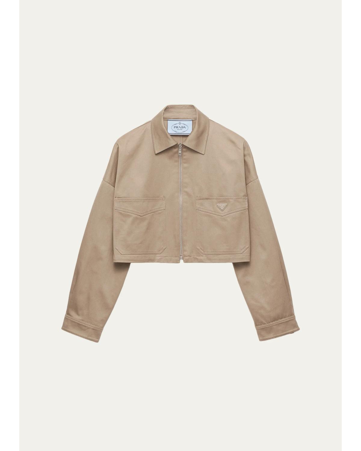 Logo-Detail Cotton Crop Jacket