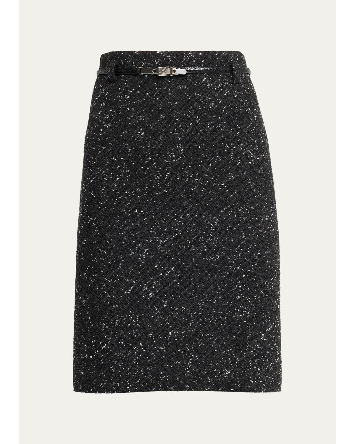 Virgin Wool-Blend Belted Midi