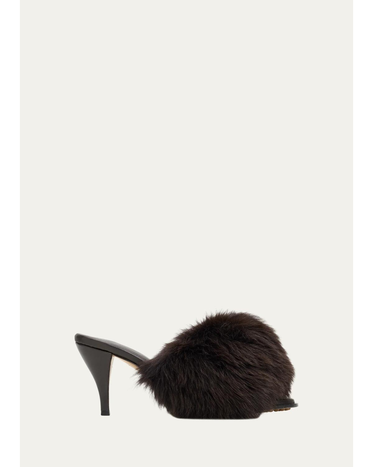 75Mm Cherry Shearling & Mules