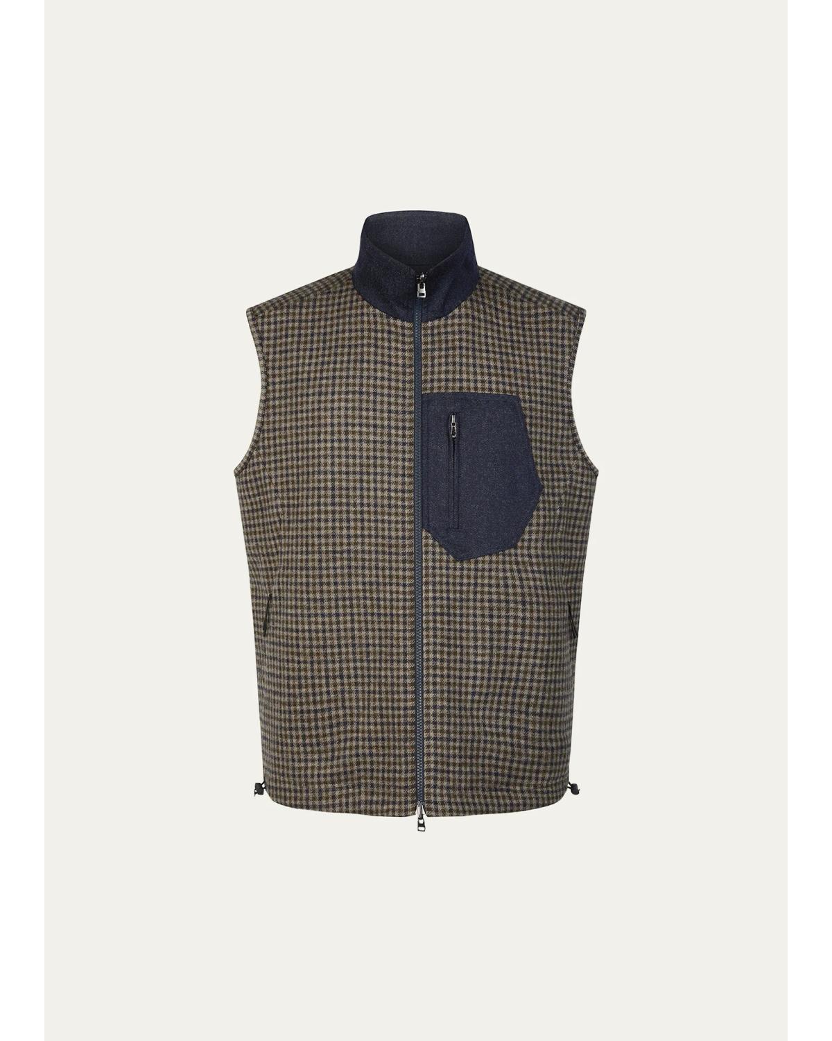 Men'S Reversible Wool Full-Zip Vest