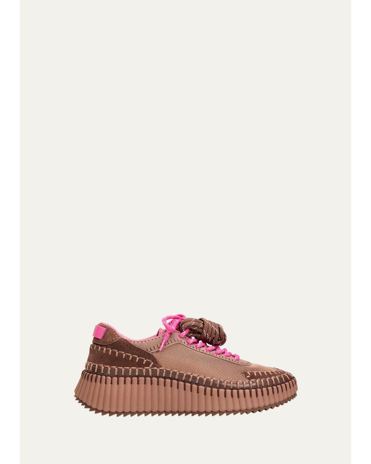 Nama Mesh And Suede Low-Top Sneakers