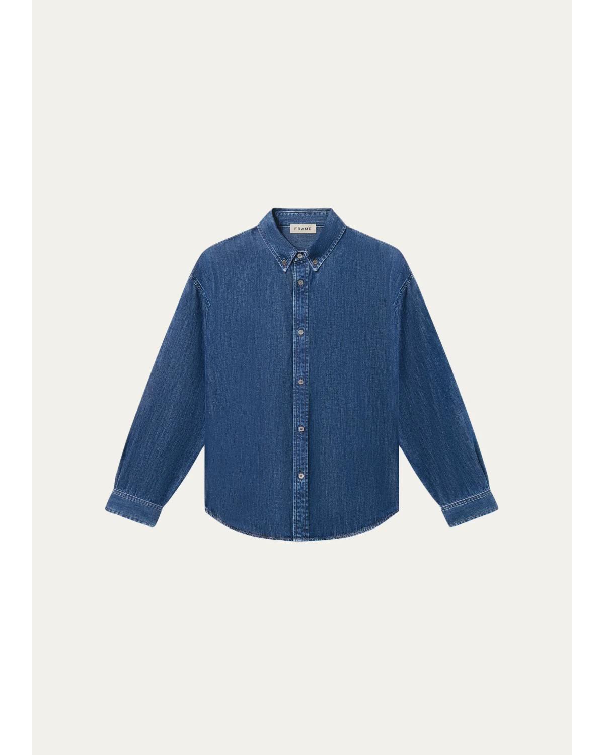 Men'S Denim Classic Fit Button-Down Shirt