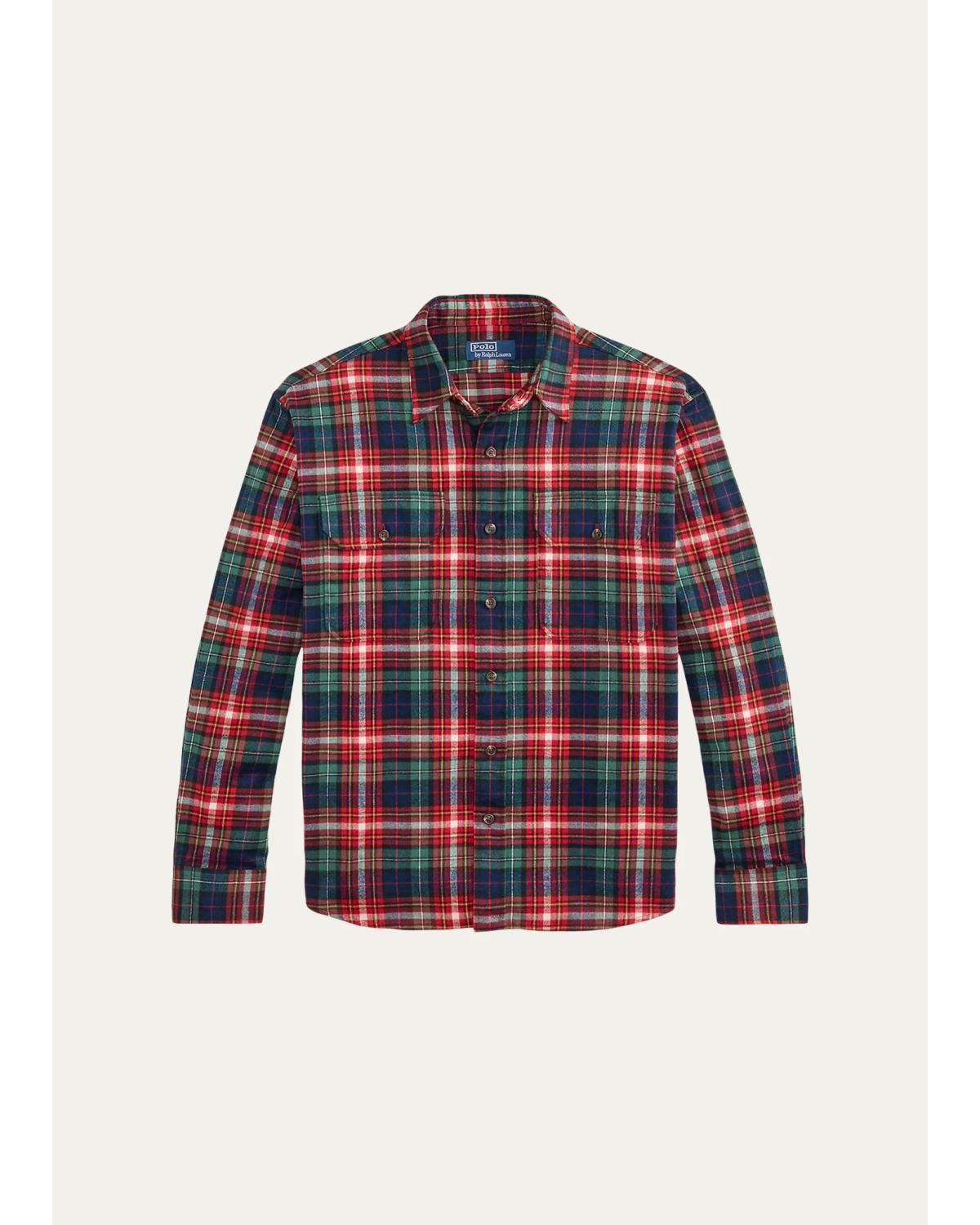 Men's Classic-Fit Plaid Flannel Workshirt