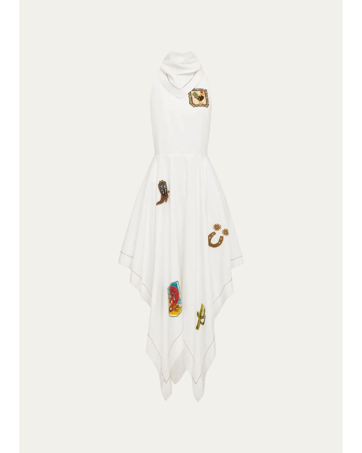 Alemais Westwood Embroidered Halter Midi Dress In White