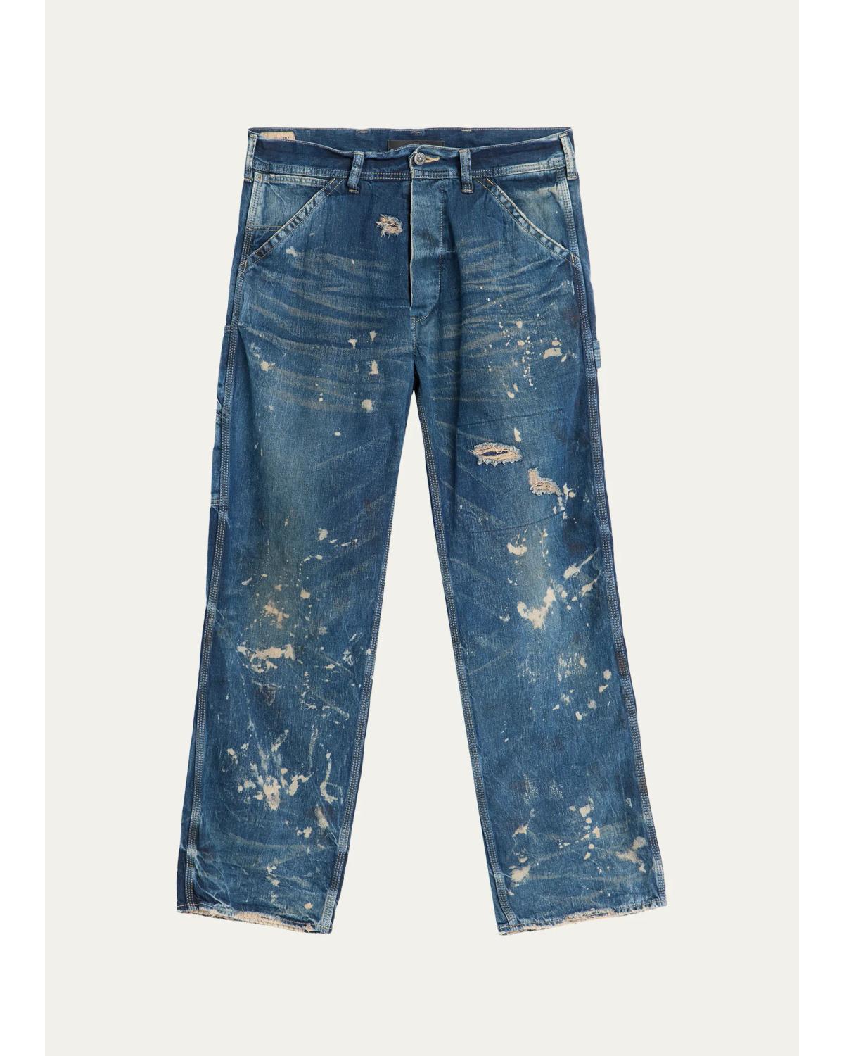 Men'S Distressed Cotton Carpenter Jeans