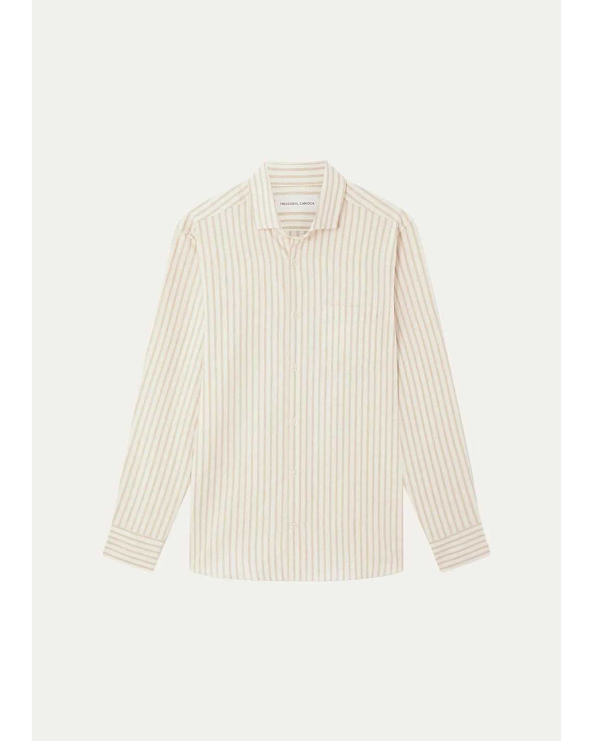 Men'S Emilio Cotton Pinstripe Button-Front Shirt