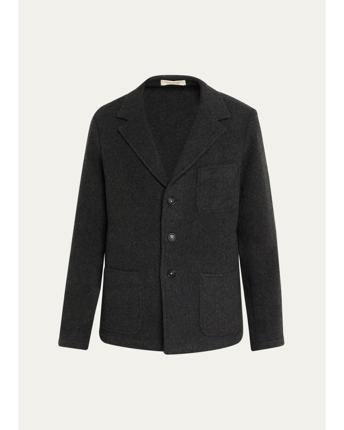 Men'S Wool Unstructured Blazer