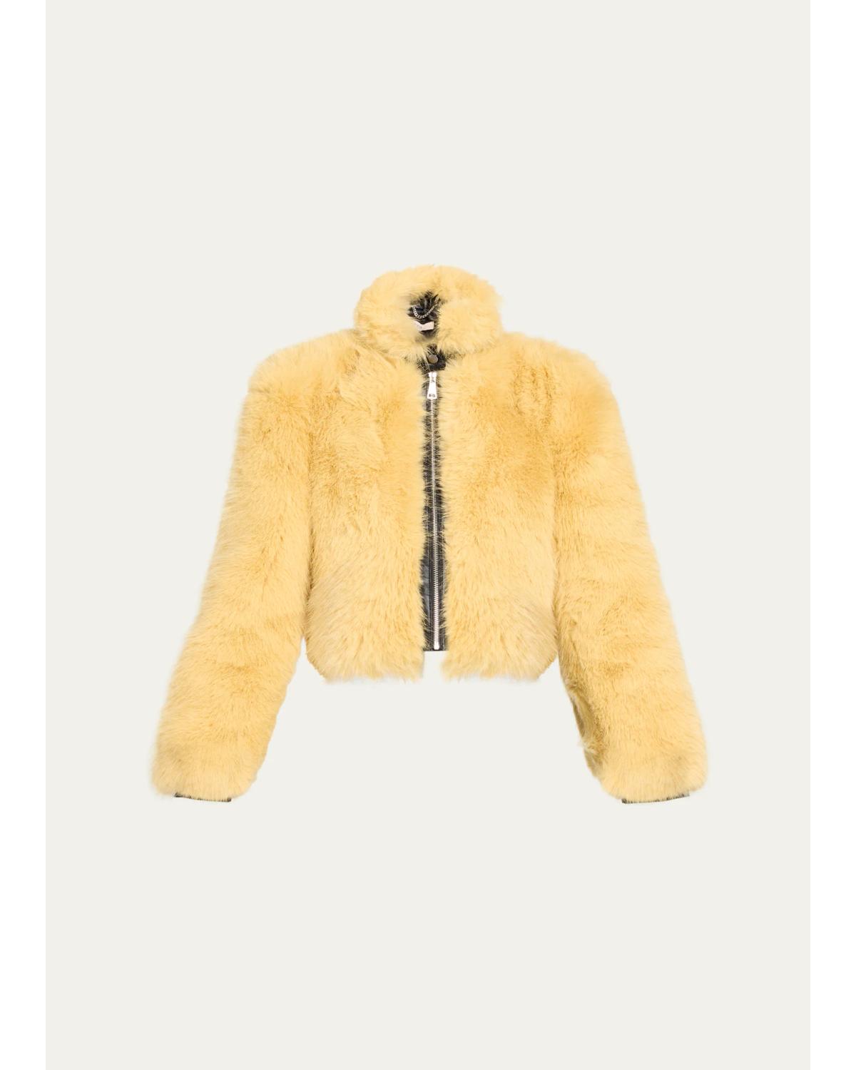 Finley Faux Fur And Faux Leather Combo Jacket
