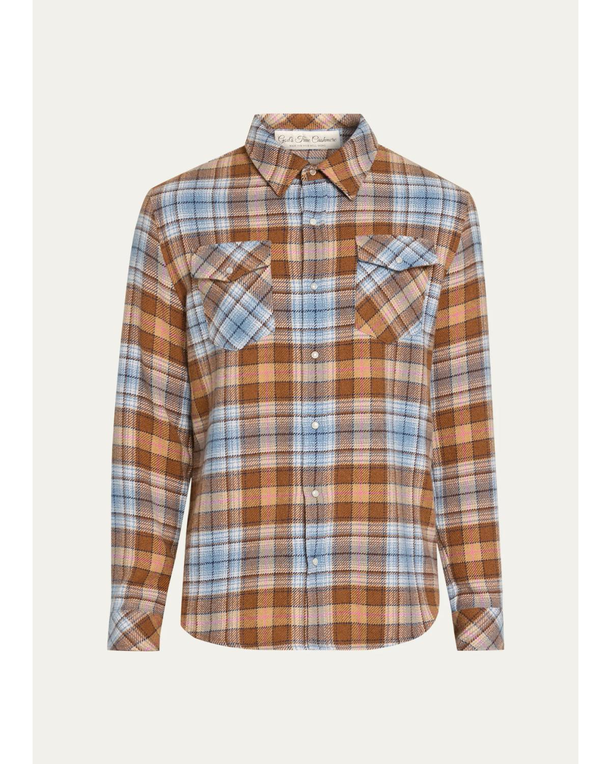 Men'S Plaid Cashmere Shirt