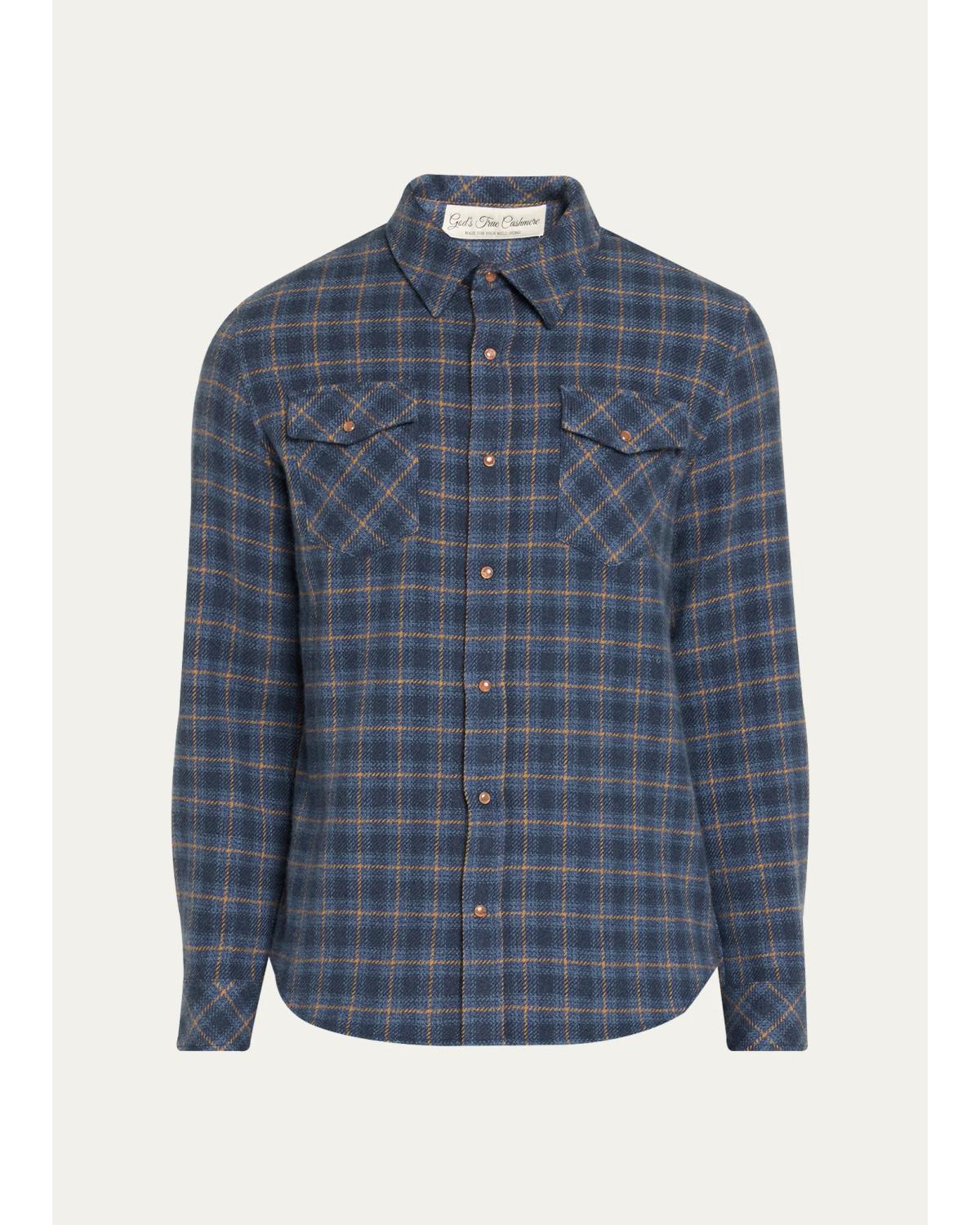 Men'S Checked Cashmere Shirt