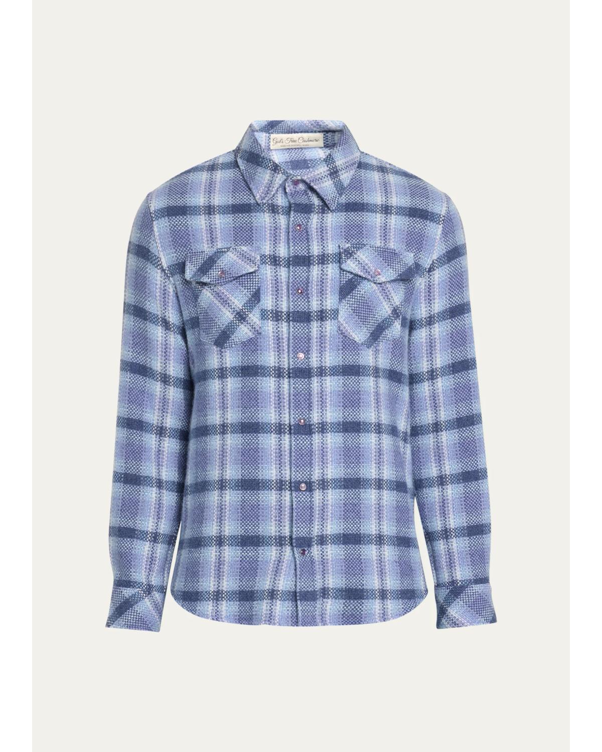 Men'S Plaid Cashmere Shirt